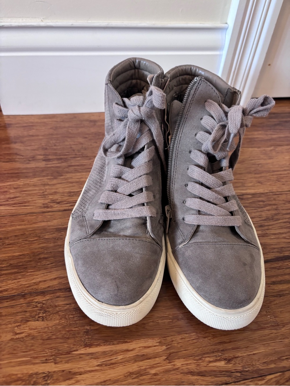 Steve Madden Taupe Suede High-Top Sneakers